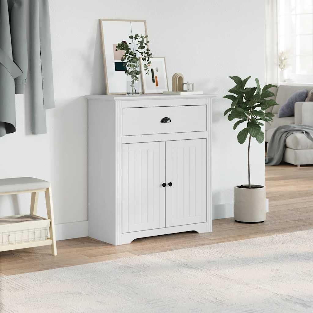 Armadio da corridoio, bianco, 80 x 35 x 90 cm, con spazio per corridoio, camera da letto e cameretta dei bambini, in legno di pino rustico con 2 ante e cassetti, salvaspazio, durevole, design