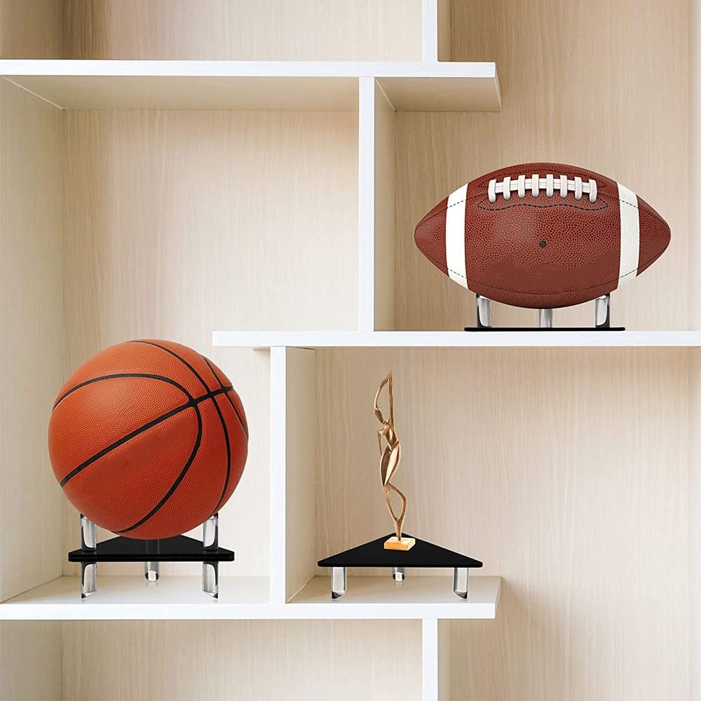 2 Espositori Per Palloni Trasparenti In Acrilico - Supporto Base Per Calcio, Basket, Pallavolo E Altri - 3