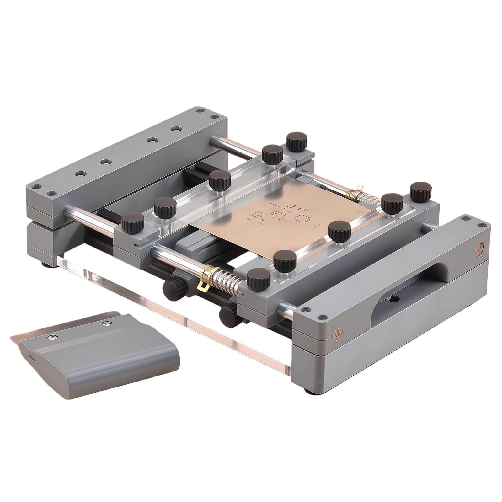 GZKDKZB Manual PCB Stencil Printer, Steel Mesh Solder Paste Printing Table with Scraper, Adjustable, Precise Positioning, for Small Business SMT Assembly