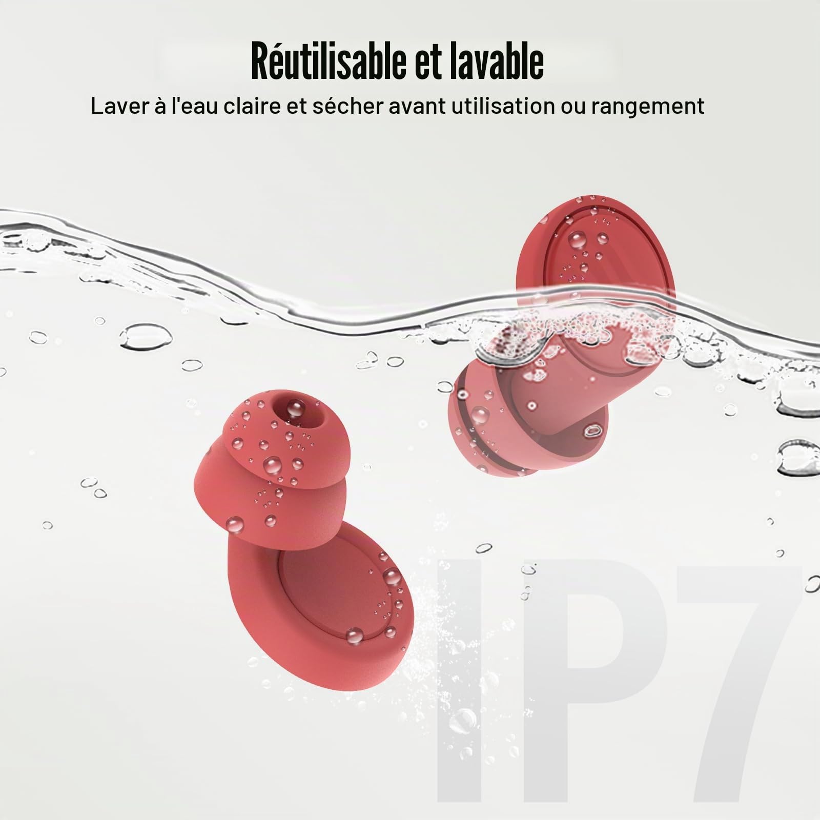 Boule quies, Bouchon d'oreille pour dormir réutilisables antibruit avec 7 paires d'embouts en silicone, bouchons de couchage pour étudier, se concentrer, voyager et assister à des concerts