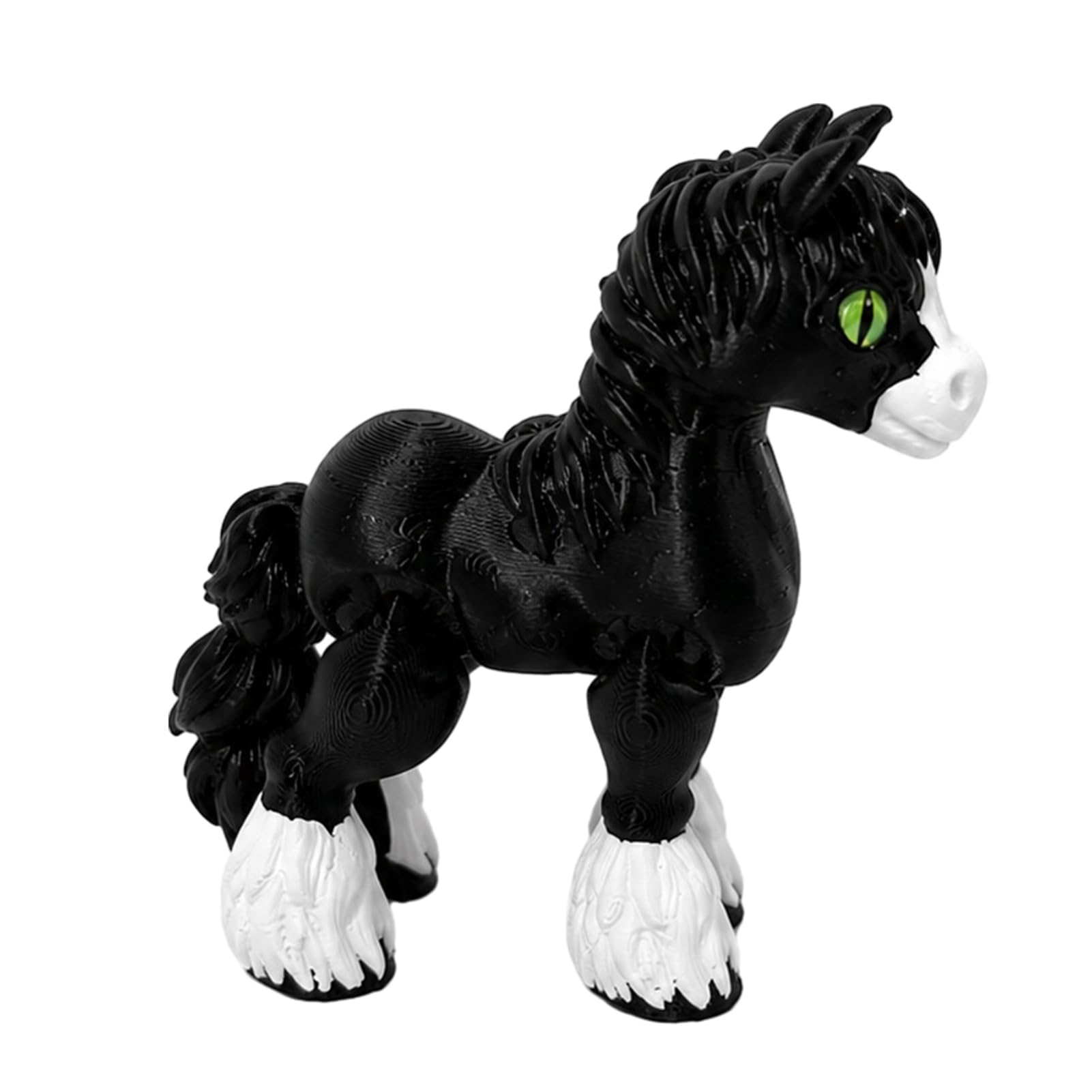 Virelynx 3D Printed Articulated Horse Figurine – Movable Joints Cute Horse Toy with Realistic Eyes, Mini Desktop Decor Compact