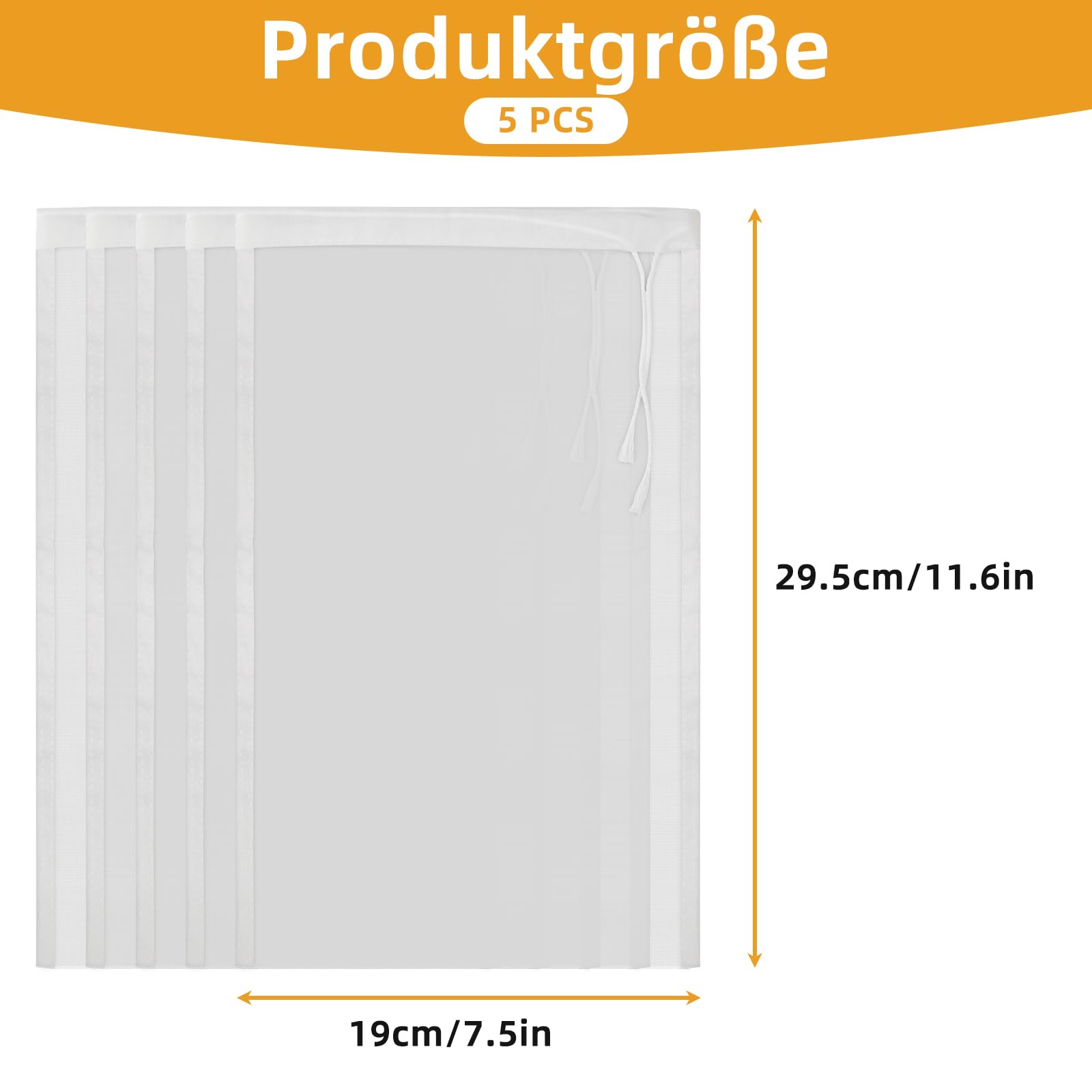 8 Sacchetti Per Latte Di Noci In Nylon Alimentare - Panni Per Formaggio E Filtro 20x30 Cm Riutilizzabili