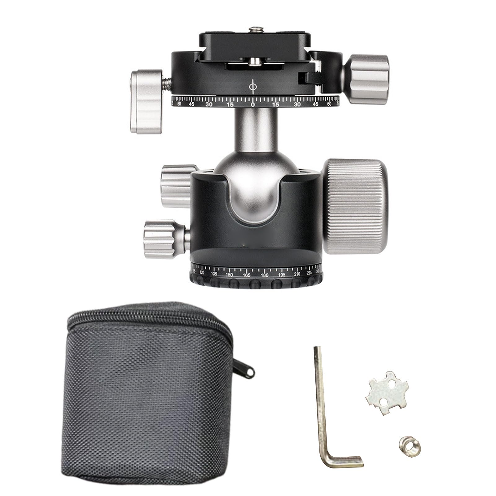 Rótula Esférica para Trípode de Cámara de Perfil bajo Rótula Esférica Grande Panorámico Dual 360° Liviana Pero Robusta con Bolsa Almacenamiento para Creadores Contenido