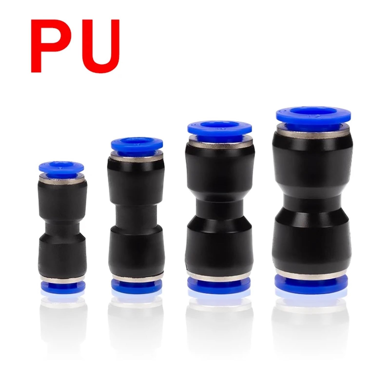 TaoHHU Conectores neumáticos rápidos de 50/100/1000 piezas, conexión de manguera de plástico PU PG de 4 mm, 6 mm, 8 mm, 10 mm y 12 mm, for insertar en el tubo.(PG 12-8,100 PCS)