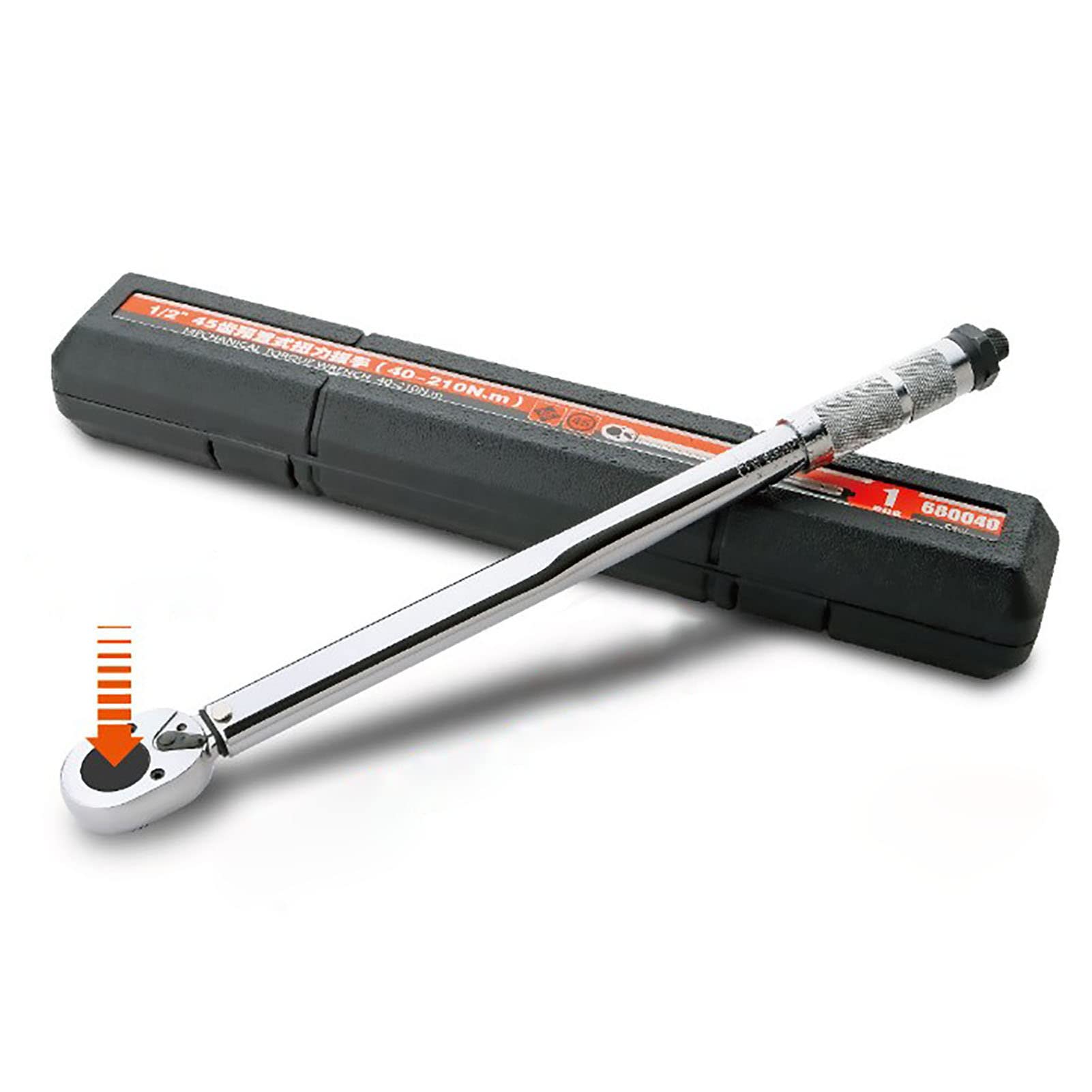 Llave Dinamométrica de Liberación Rápida, Ajuste de 1/2 Pulgada 40‑240N.M Llave de Carraca Dinamométrica Preestablecida de Acero Al Cromo Vanadio para Decoración del Hogar