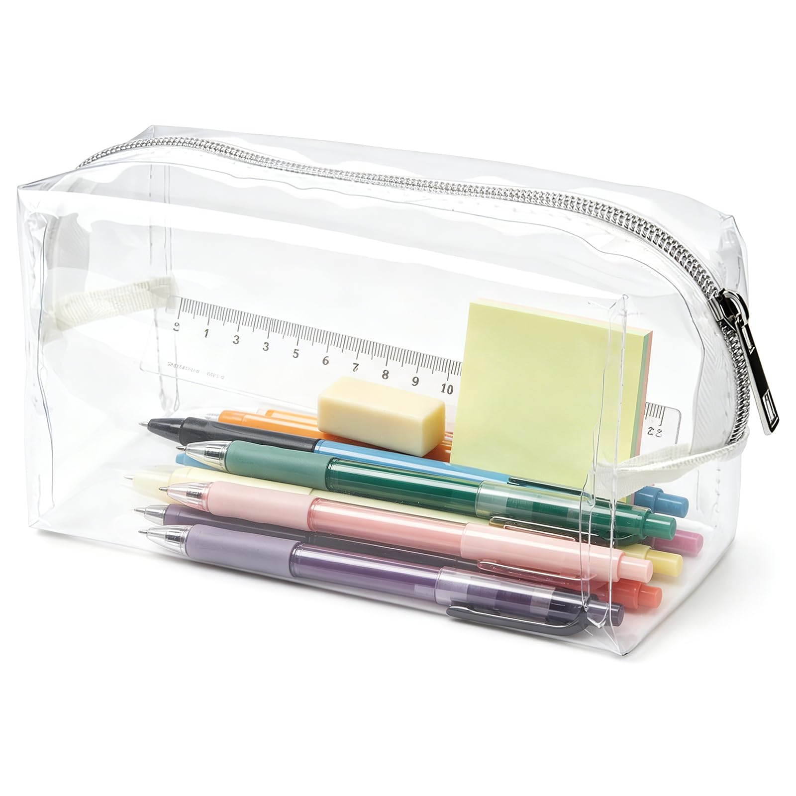 Wlleoaa Clear Pencil Case for Exams, Large Transparent Pencil Case, Waterproof PVC See Through Pencil Cases with Large Capacity, Travel Toiletries Bag, for Stationery, Toiletries & Office Supplies