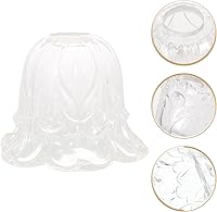 Vista 5 de Housoutil Pantalla de vidrio esmerilado de flores – Pantalla de vidrio de repuesto para ventilador de techo, candelabro, aplique de pared