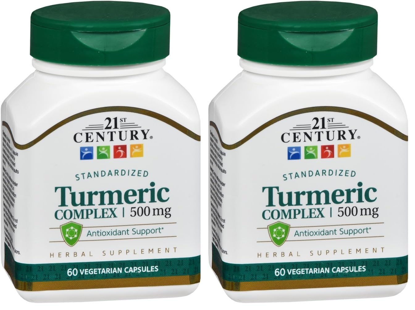 21st Century Turmeric Complex Vegetarian Capsules, 60 Count (Pack of 2)