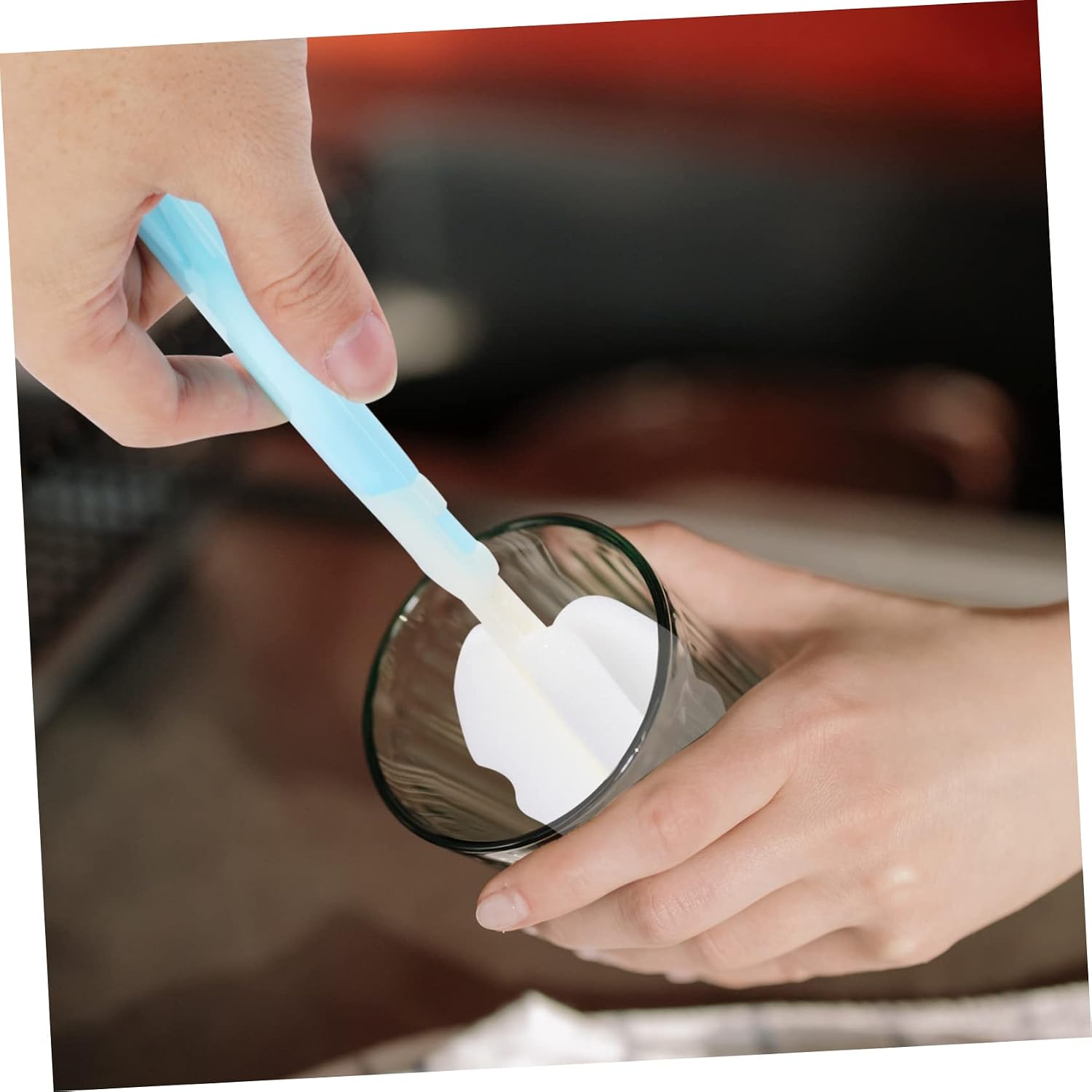 2pcs Sponge Bottle Cleaning Brush Bottle Washer for Glass Milk Feeding Cup Comfortable to Hold Brush Replacement Sponge