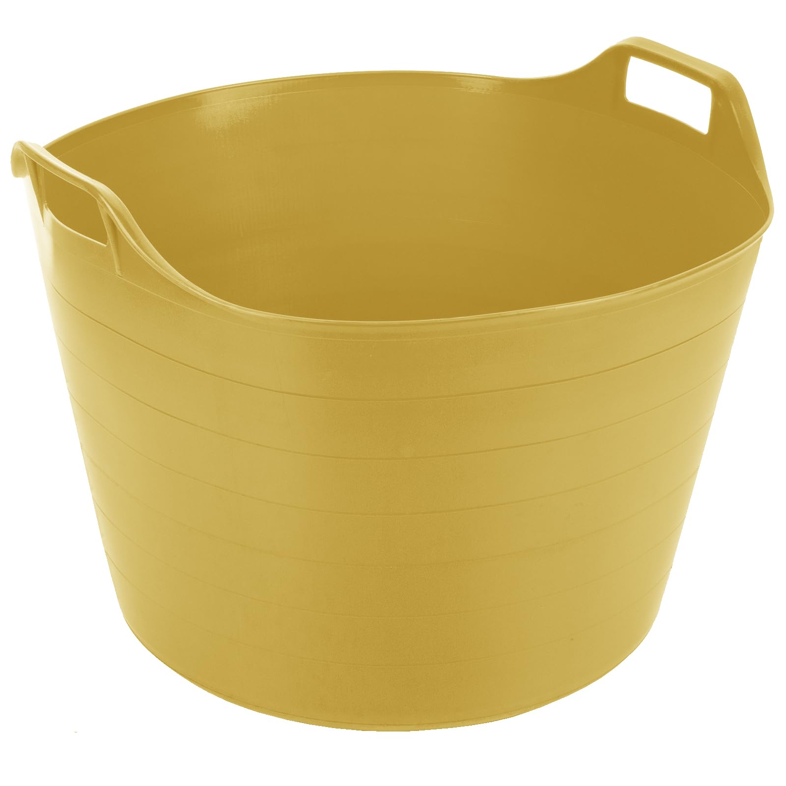 TENLITE Extra large 76l flexi tub bucket storage/flexi tub with handles for Home and Garden - (Yellow)