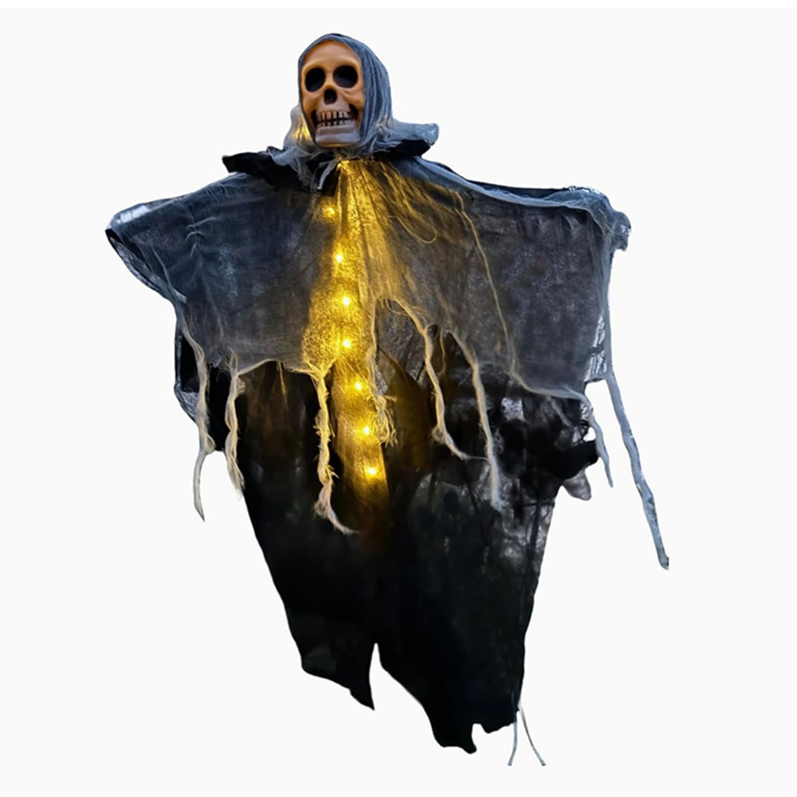 Elnwnnkc Yellow Halloween Skeleton Specter With Light Skull Specter Ornament Hanging Specters Party Supplies For Holiday Decoration Lighted Skull Ornament
