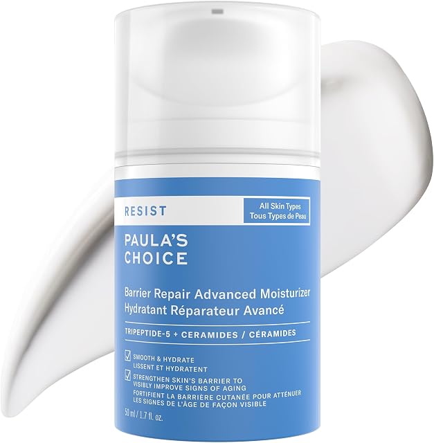 Paulas Choice RESIST Réparation de barrière hydratant avancé avec Céramides, Peptides & Huile de graine de pastèque, Crème d'hydratation profonde pour rides, Anti-Age pour tous les types de peau, Sans fragrance, 50 mL