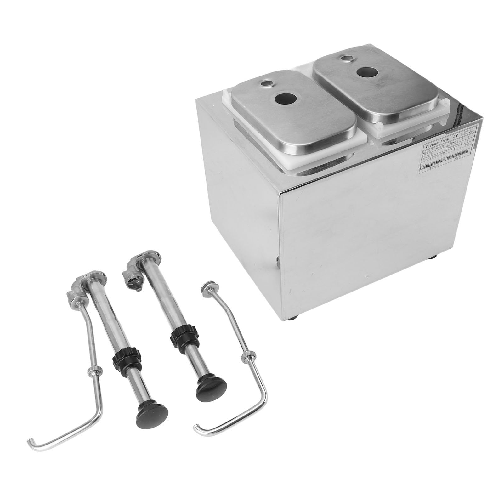 Dispensador Eléctrico de Queso Nacho con Bomba, Máquina de Queso, Calentador de de Doble Cabezal, Acero Inoxidable, Resistente Al óxido, Mantiene una Temperatura óptima,