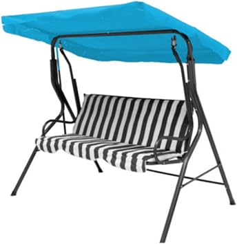 Waterproof Garden Swing Chair Canopy Cover Replacement for Outdoor Patio Seat 3-Seater,Turquoise