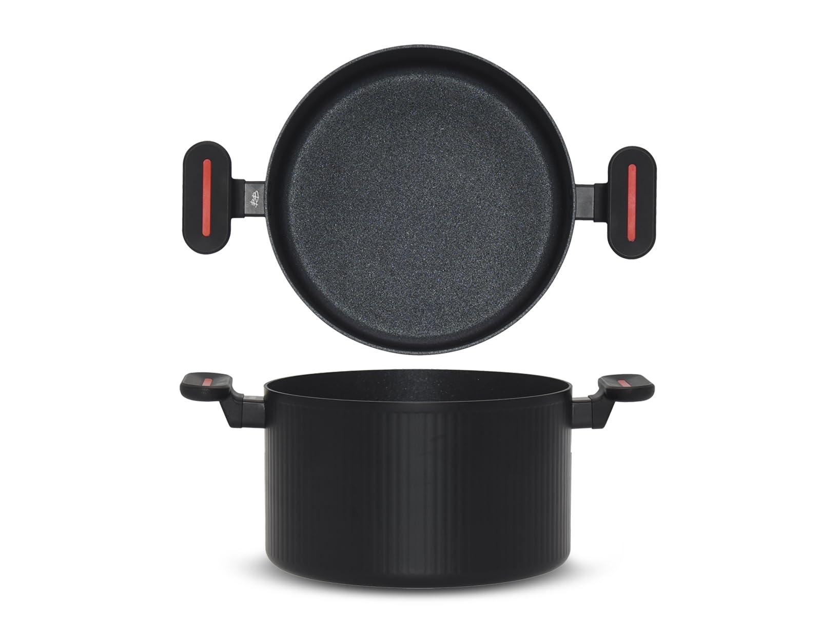 H&H Bruno Barbieri Non-Stick Voyage 22cm Saucepan - Pfluon Coating, Elegant Design, Suitable for Induction