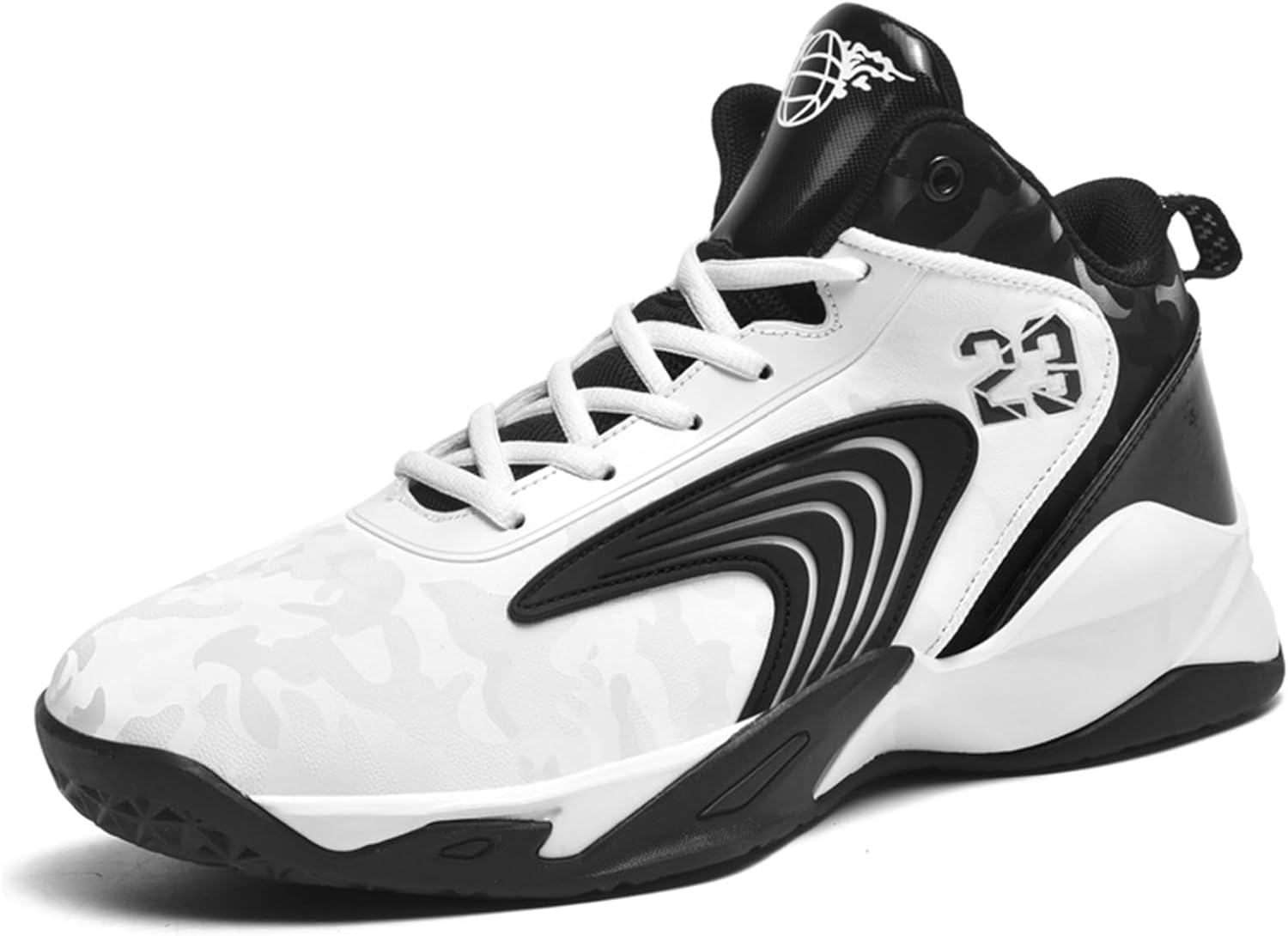 Mens Breathable Mesh High Top Basketball Shoes Fashion Running Tennis Sneakers High Rebound Non-Slip Sport Shoes