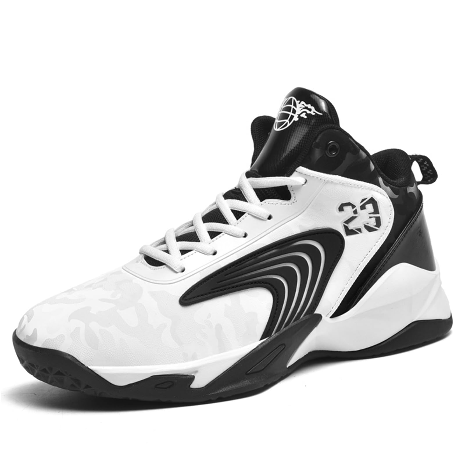 Mens Breathable Mesh High Top Basketball Shoes Fashion Running Tennis Sneakers High Rebou…
