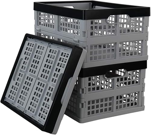 Cajón de almacenamiento plegable de 32 L, cajas de almacenamiento plegables, juego de 3