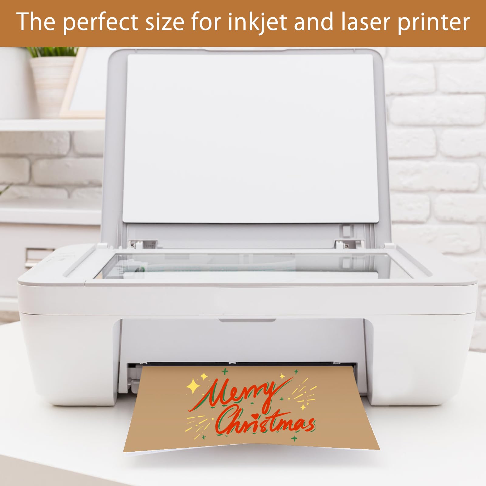 VOSSOT 100 sztuk kartek A6 z papieru typu kraft, 14,8 x 10,5 cm, 300 g/m², puste kartki pocztowe, puste kartki, karton typu kraft do drukowania, kartki pocztowe do drukowania, zaproszeń, kartek