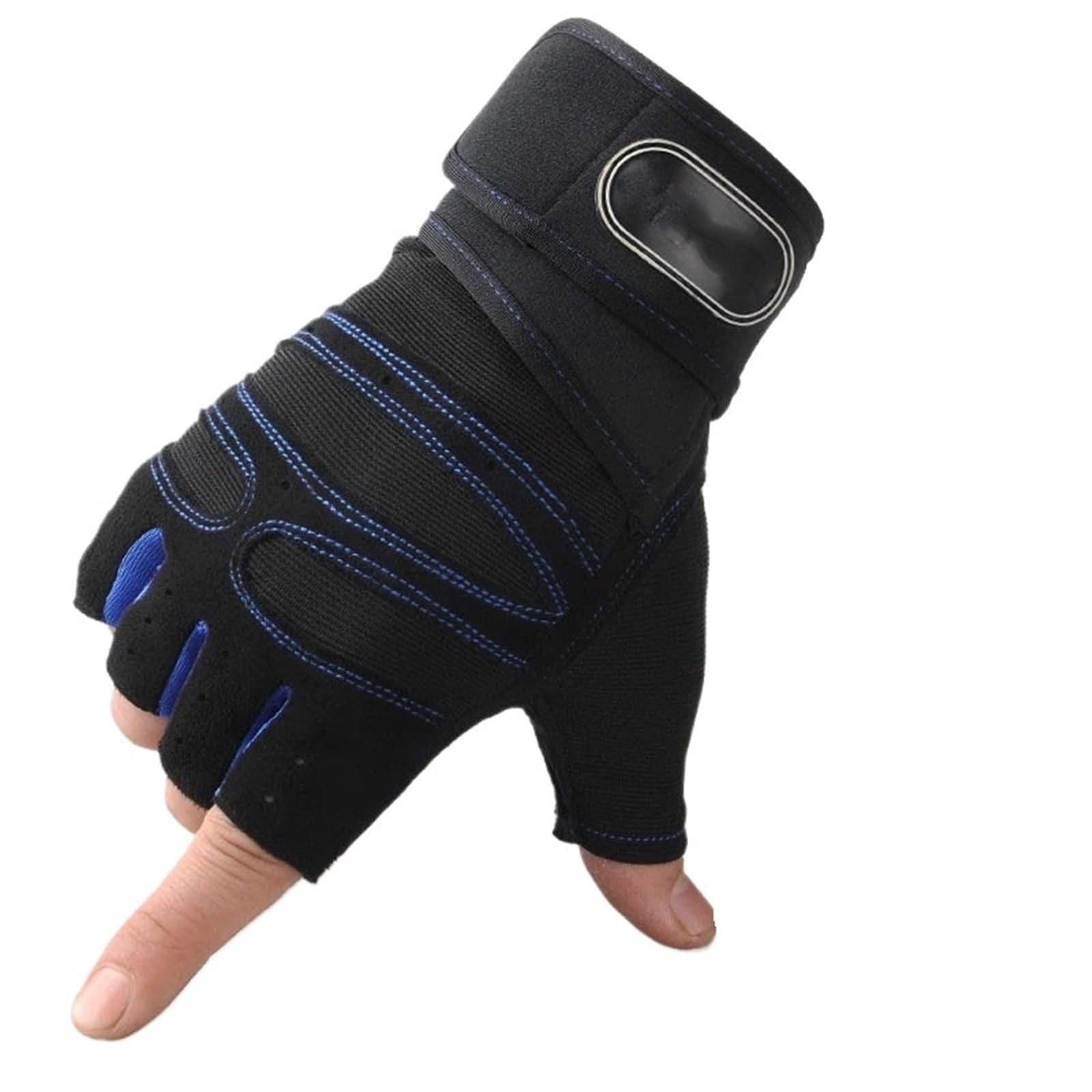 Rękawiczki z odkrytymi palcami, 2 pary damskich rękawiczek rowerowych bez palców(Black Blue,X Large)