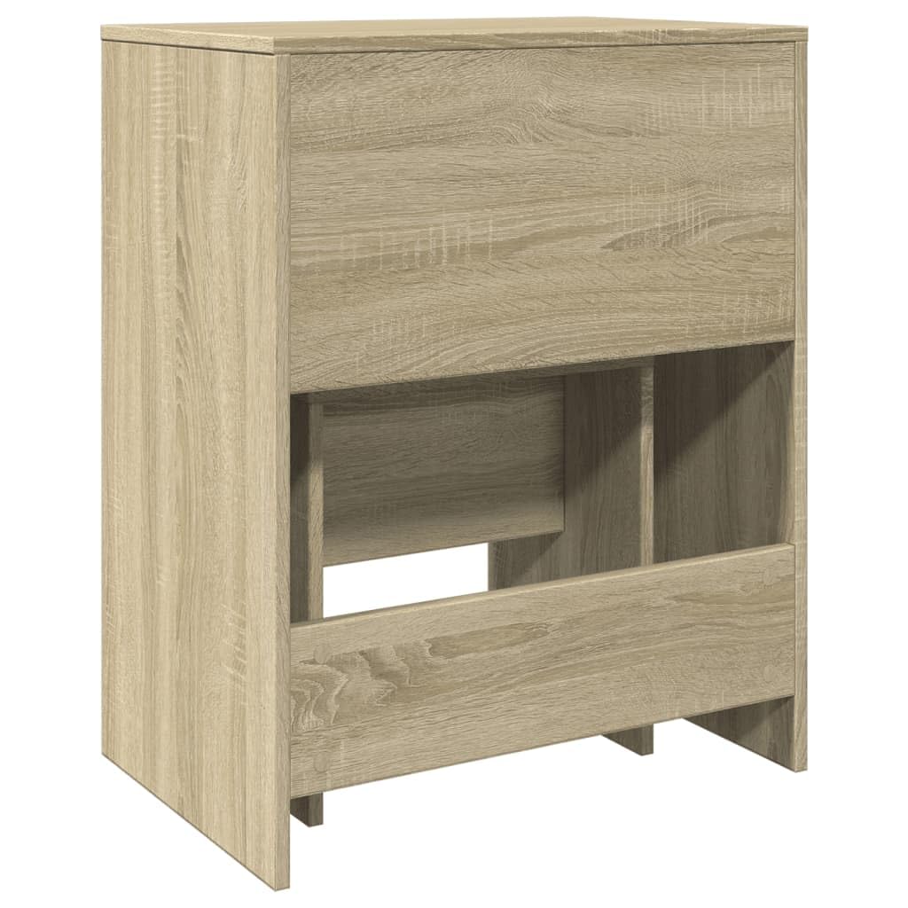 Toeletta trucco con sgabello Rovere Sonoma 60x40x113,5 cm tavolo con specchio e cassetto portaoggetti per camera da letto donna organizzatore make up salvaspazio