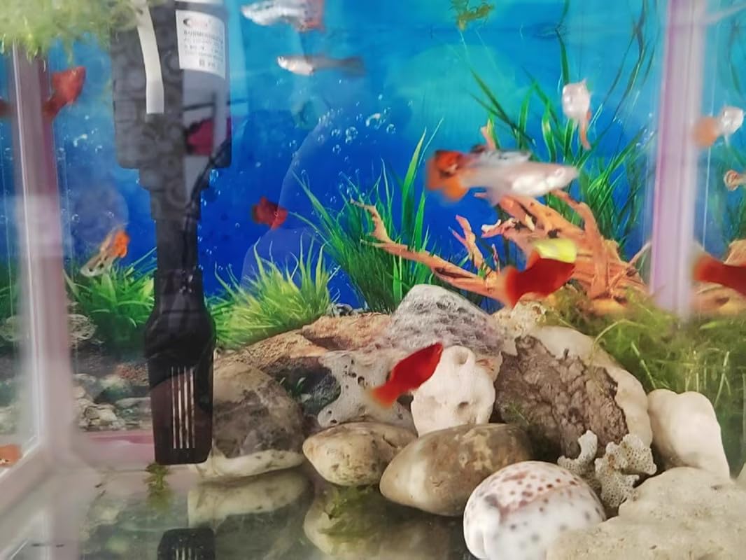 2 Pezzi Acquario Poster Sott'Acqua Fish Tank Sfondo Poster Addensare Adesivo PVC Statico Adesivo Sfondo Carta Decorativa Adesivi (30 * 62cm)