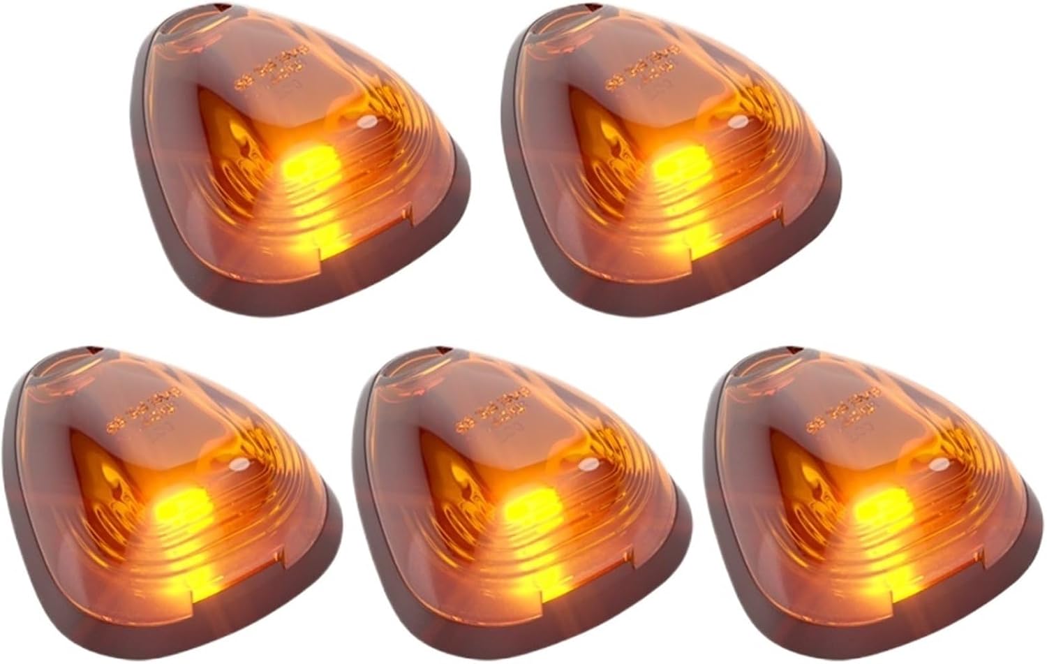 5Pcs LED Marker Cab Roof Lights Amber Kit