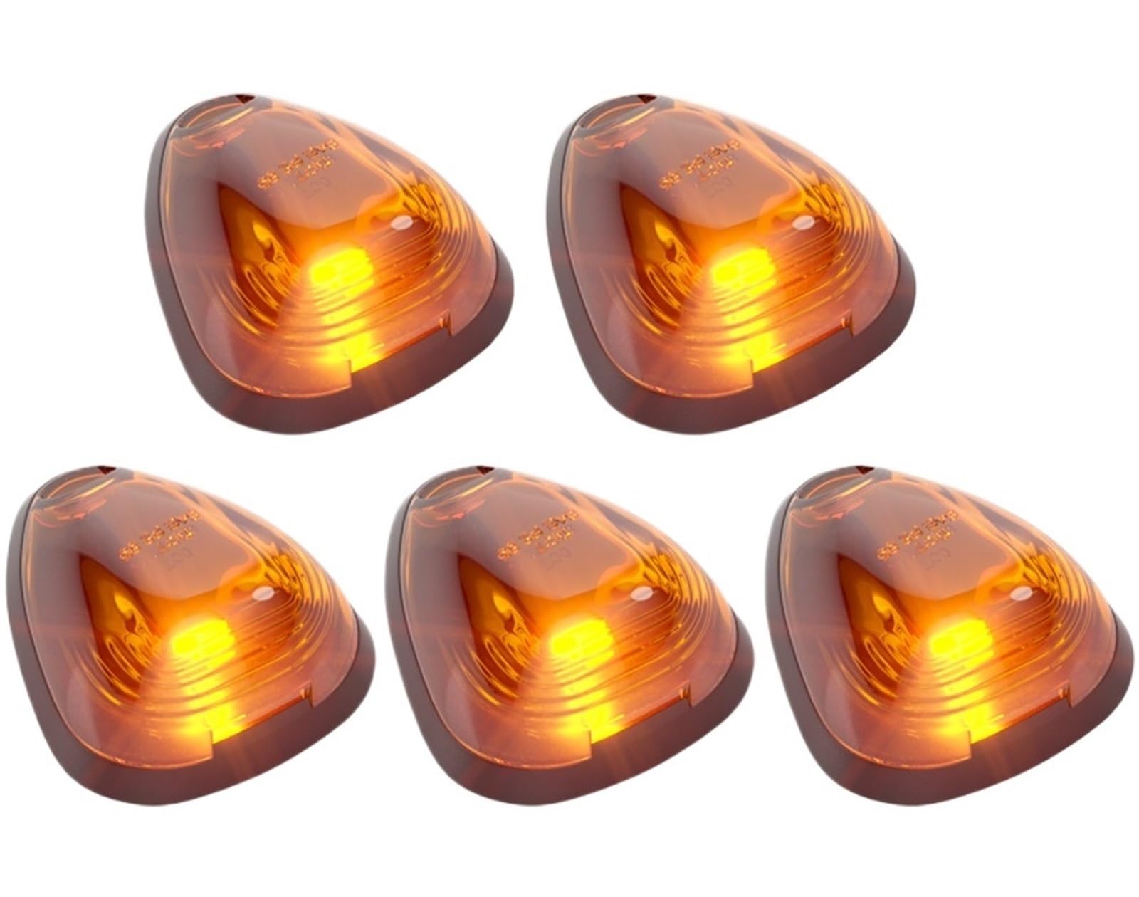 5Pcs LED Marker Cab Roof Lights Amber Kit