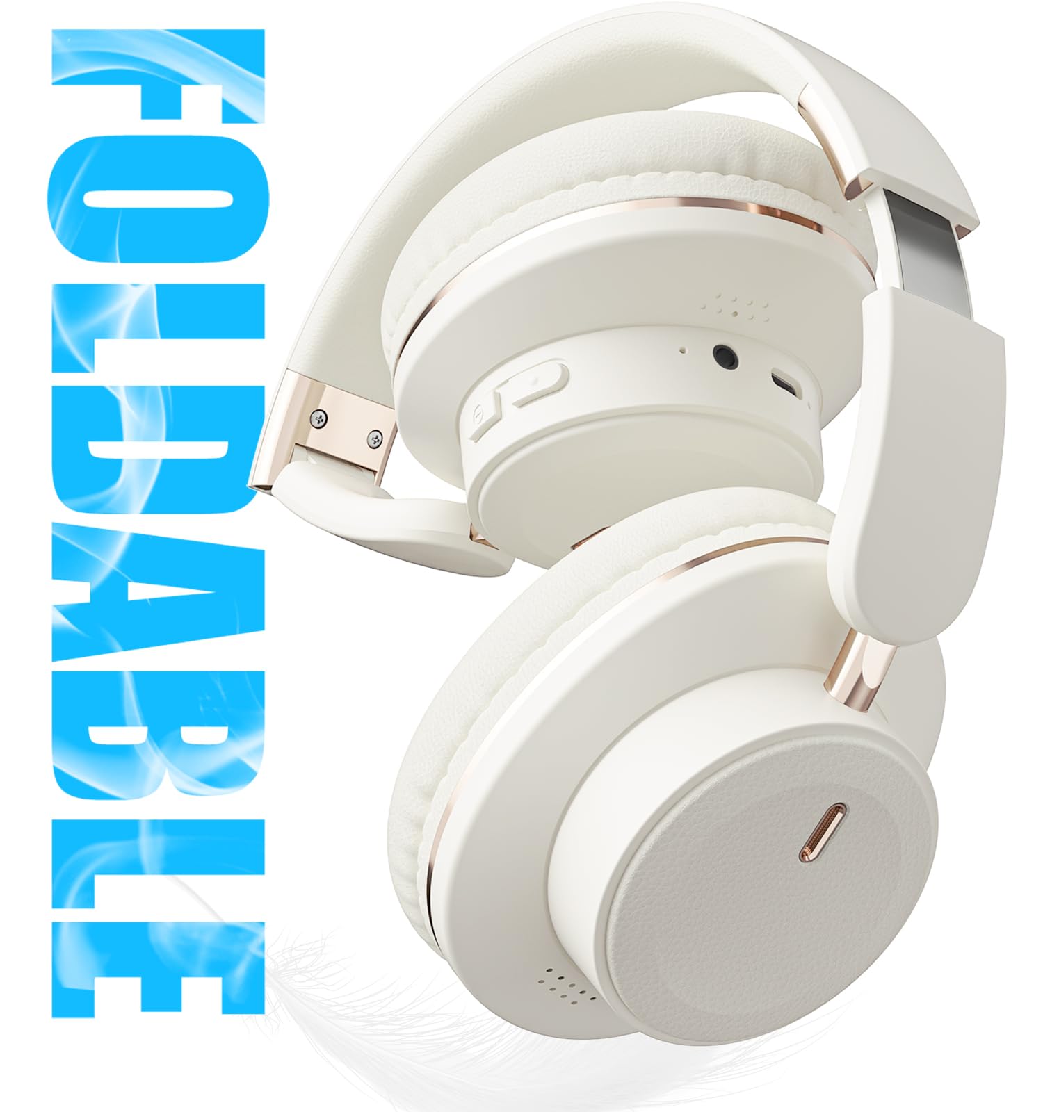 ESoundvol Bluetooth Headphones Over Ear, 65H Playtime HiFi Stereo Over Ear Headphones Wireless with Deep Bass & Soft Earmuffs - Image 2