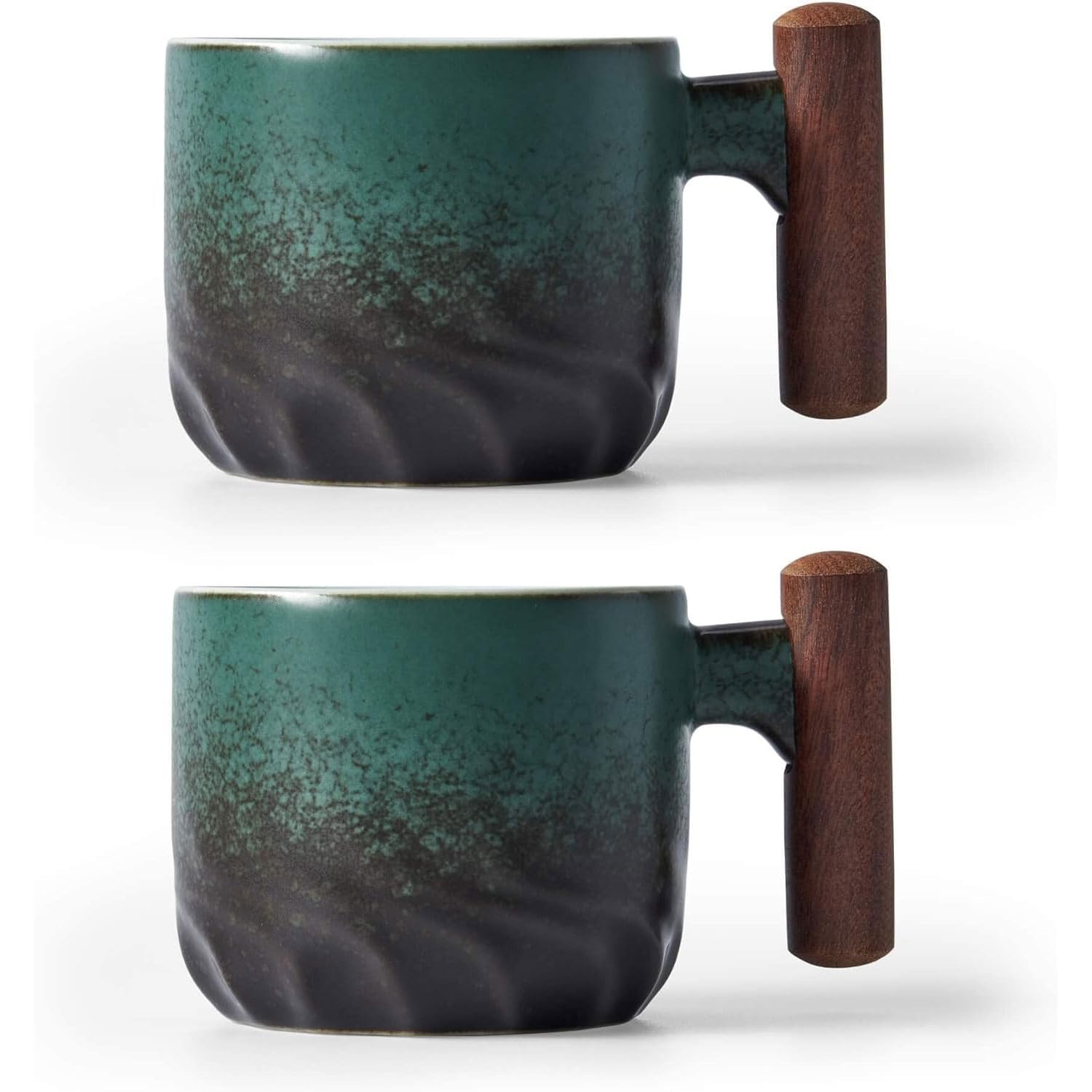 ERBO 2er Set Espressotassen 70 ml, Premium Espresso Tassen mit Henkel, Mini Teetasse Kaffeetasse aus Keramik, Kleine Espressotassen, Espresso Mokkatassen, Kaffeebecher für Espresso, Tee, Latte (Grün)