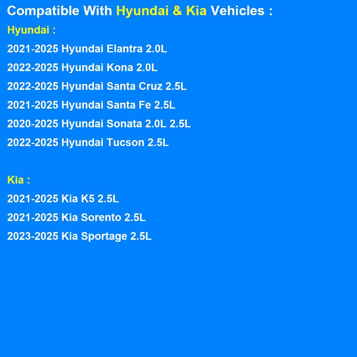 Oil Filter Housing Cap Compatible with Hyundai Kia 2.0L 2.5L - 2021-2025 Elantra Santa Fe K5 Sorento, 2022-2025 Kona Santa Cruz Tucson, 2020-2025 Sonata, 2023-2025 Sportage, Repalce 26315-2J000, MO371