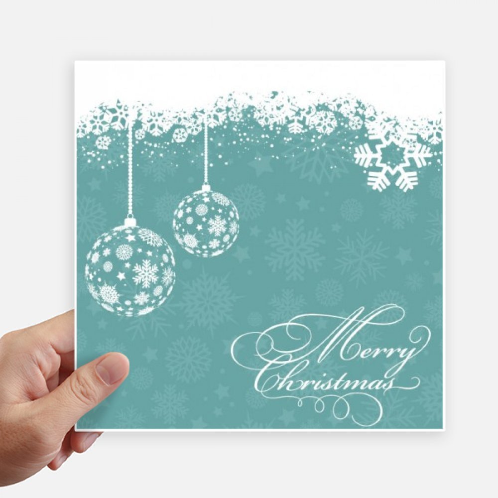 Autocollant carré flocons de neige de Noël 20 cm pour mur et pc