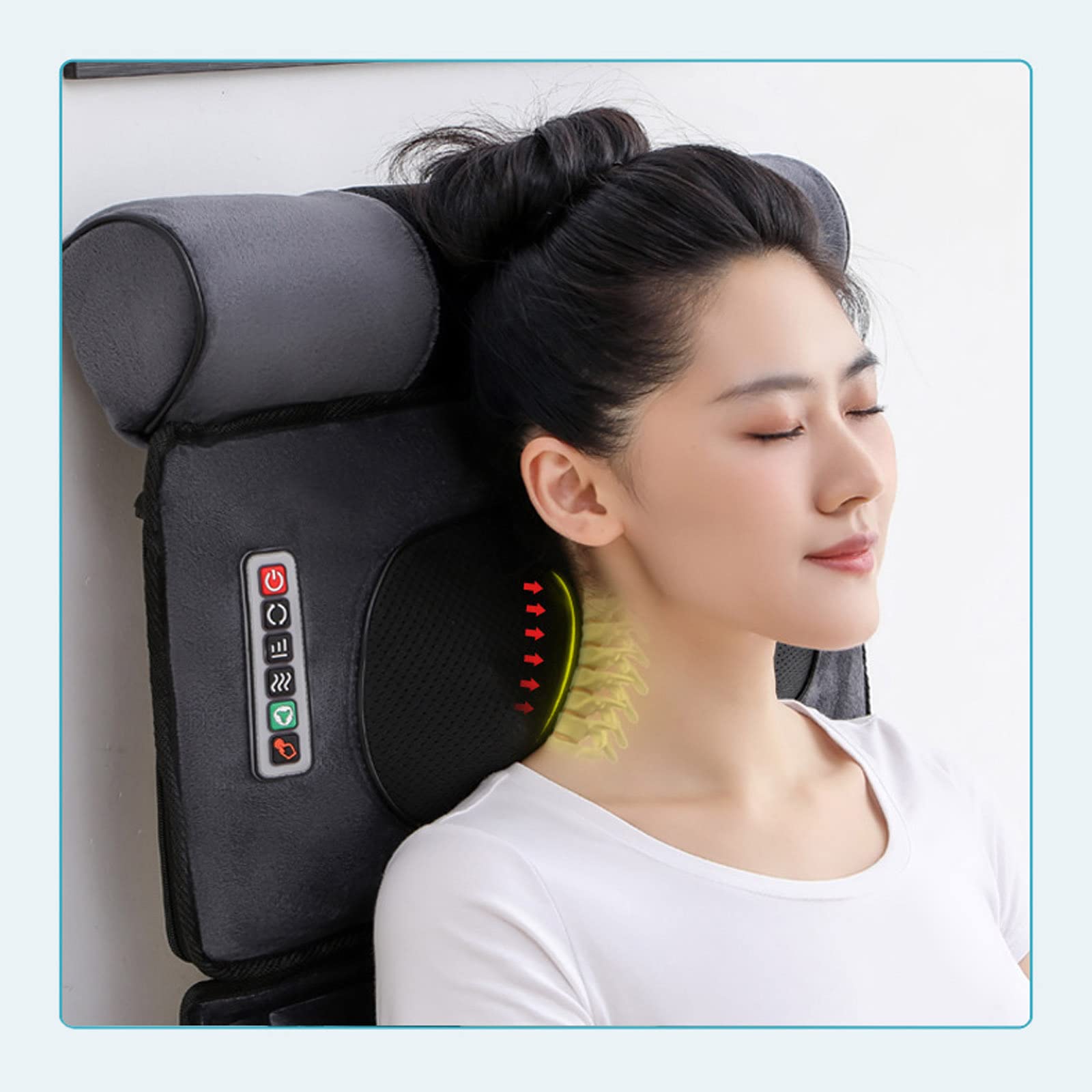 Comfier Materassino Massaggiante con Calore, Shiatsu per Schiena con 20 Motori a Vibrazione, Cuscino Massaggiatore Shiatsu per Letto, per Collo e Schiena, Cortexgrinding