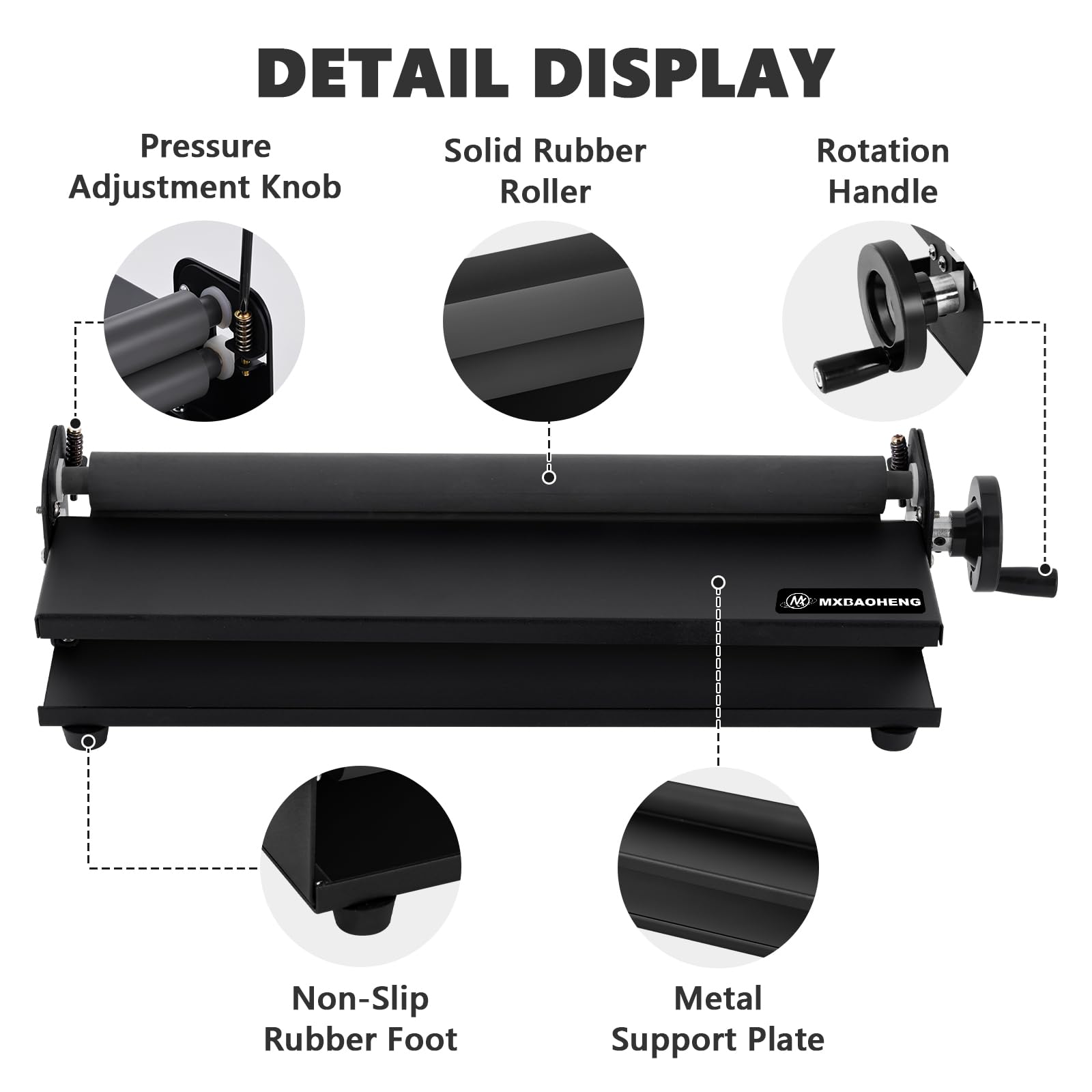 MXBAOHENG Laminatore manuale a freddo, 350 mm, portatile, formato A3, laminatore a mano con spessore di laminazione di 2 mm, per uso individuale, ufficio e scuola