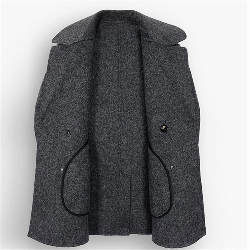 Cappotto da uomo Cappotto doppiopetto con bavero con risvolto Giacca da trench morbida da passeggio invernale per la protezione dal freddo e dal vento