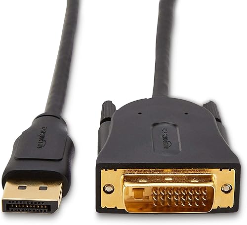 Miniatura 2 de Tienda Basics Cable de pantalla DisplayPort a DVI, 1920x1080p, 108060Hz, cable de vinilo, enchufes chapados en oro, 10 pies, negro