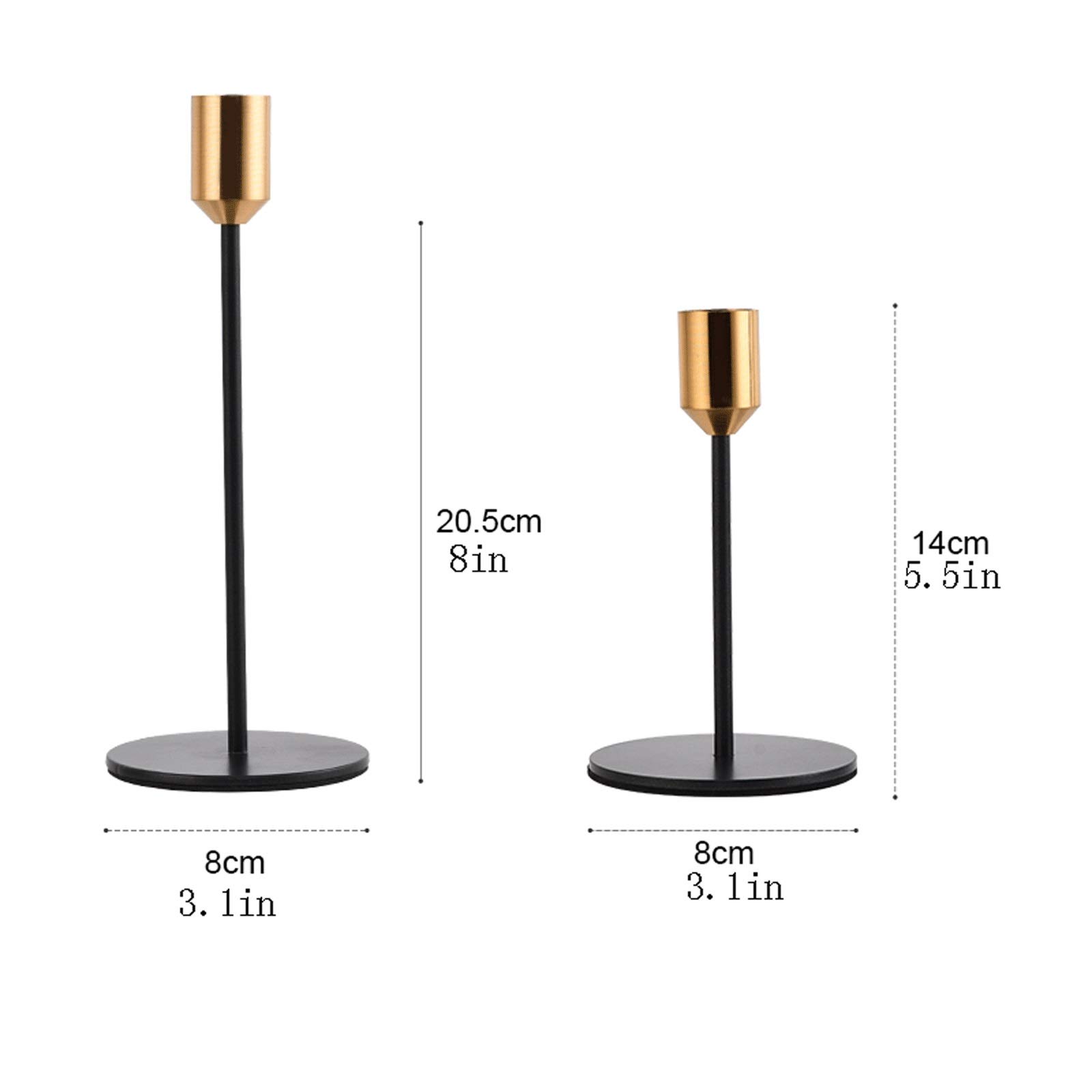 CLoxks Candelieri Portacandele Portacandele in Metallo, portacandele in Ferro battuto, Set di 2 titolari di candelabro di Ferro Premium (Grande + Piccolo) Decorazioni candelabro