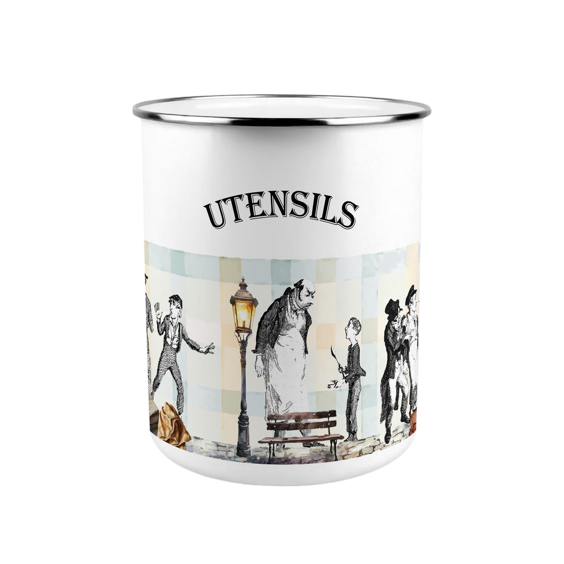 Oliver Twist Utensil Holder - XL Metal Kitchen Storage Pot Book Gifts
