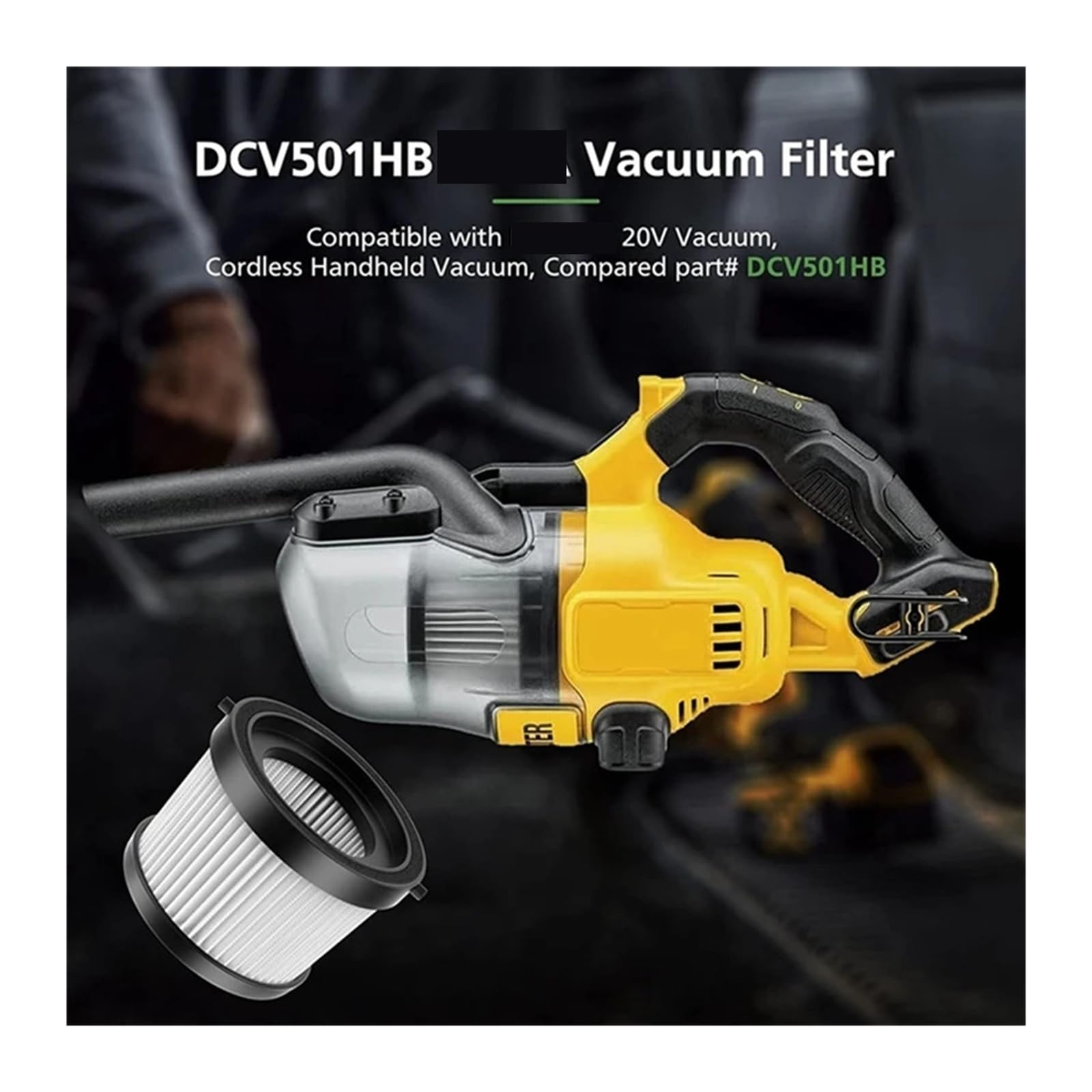 Filter, kompatibel mit DEWALT, DCV501LN/DCV501HB Staubsauger Ersatzteile, waschbarer Filter, Haushaltsreinigung(9PCS)