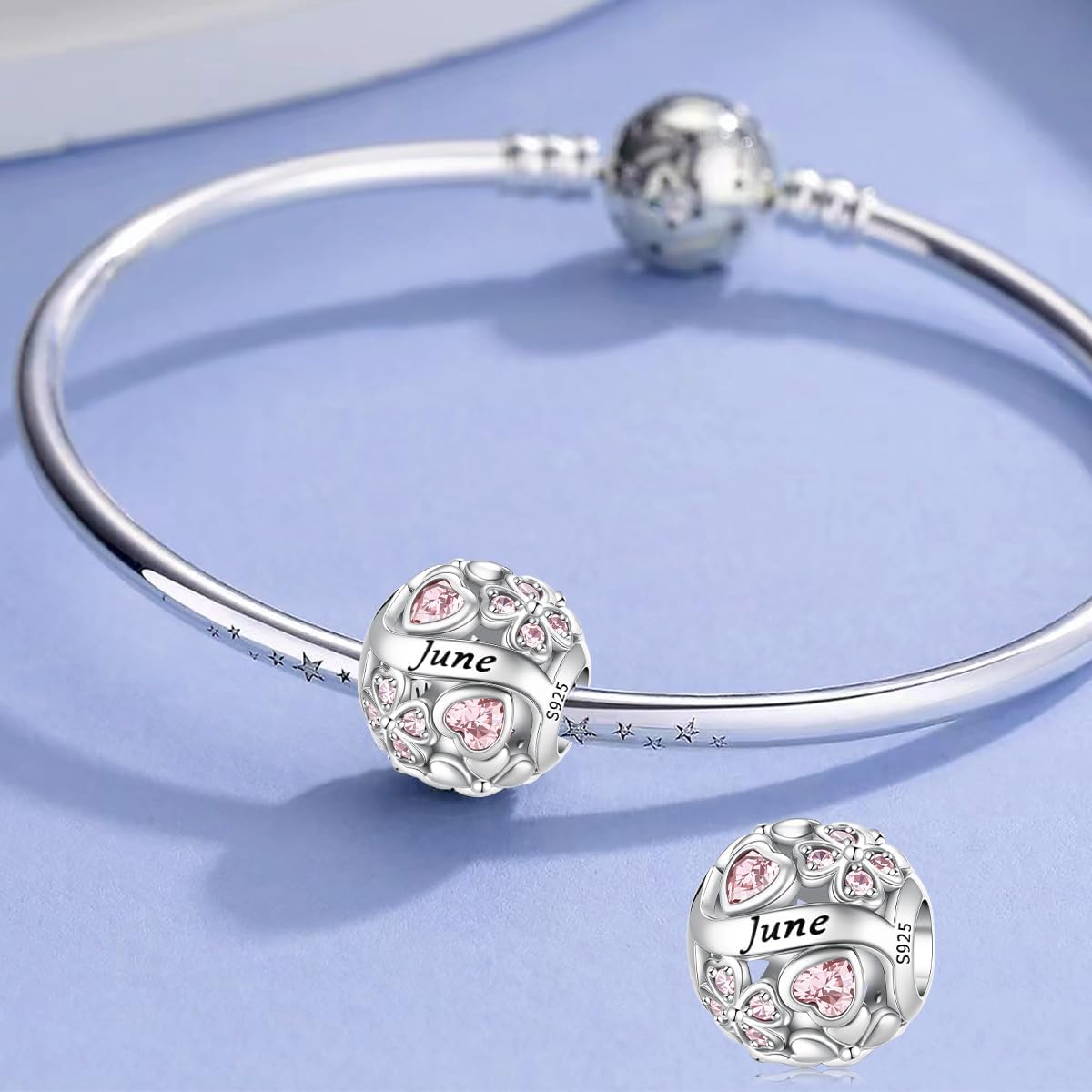 Lucky Clover Birthstone Charms 925 Sterling Silver Charm for Pandora Bracelets and Necklaces Birthday Holiday Women Jewelry Gifts - Image 2