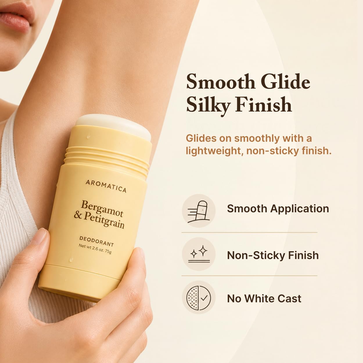 AROMATICA Bergamot & Petitgrain Deodorant for Women and Men