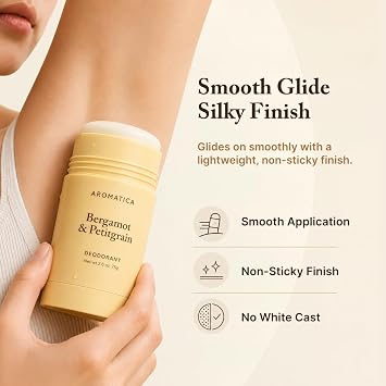 AROMATICA Bergamot & Petitgrain Deodorant for Women and Men