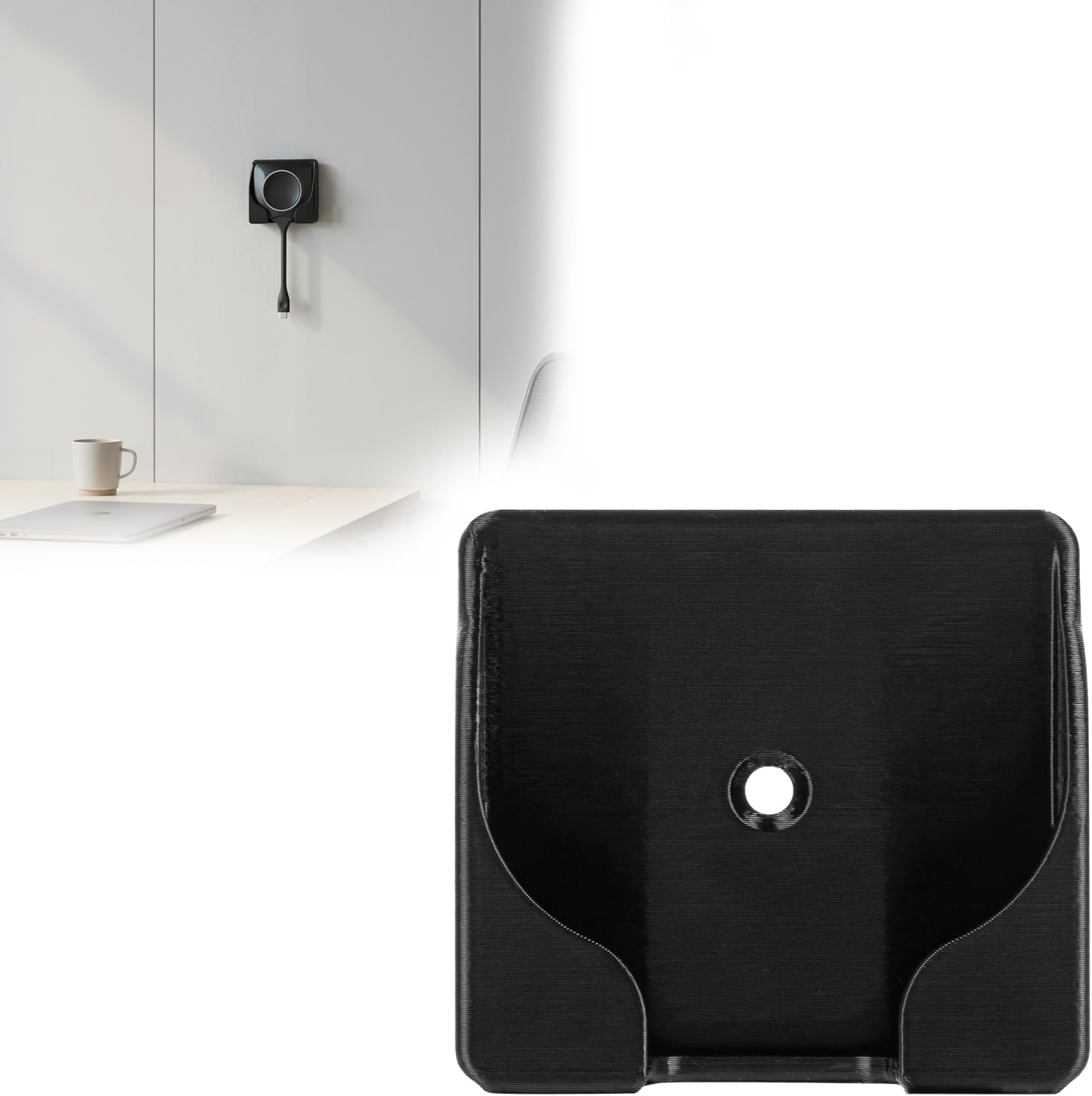 Wall Mount Compatible with Barco Clickshare Buttons | Holds 1 Presentation Remote | Space-Saving Design with Secure Storage