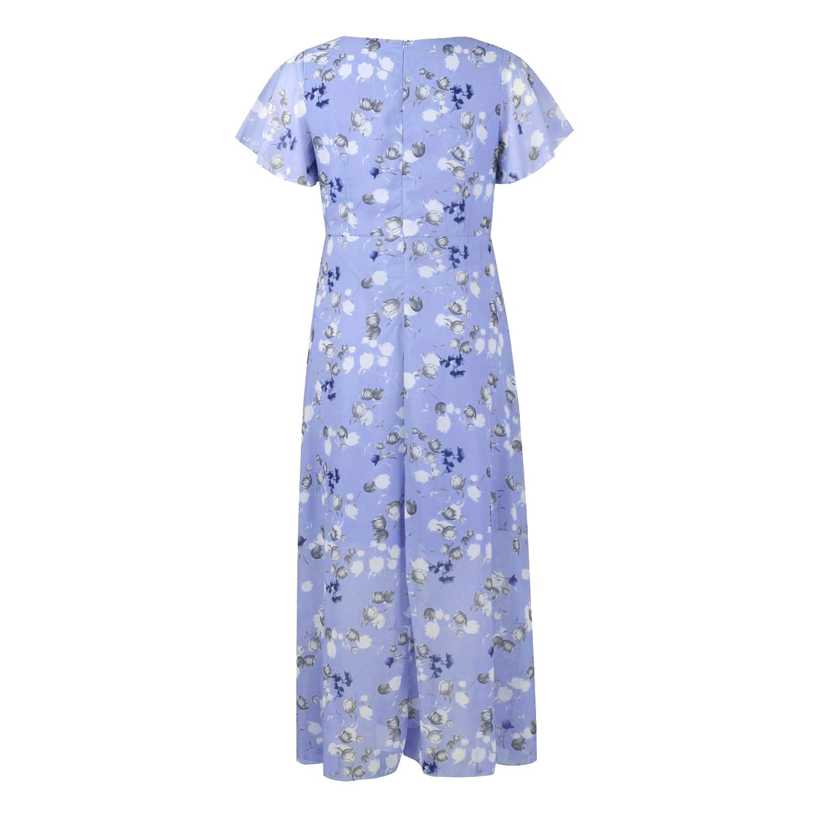 Primavera 2026 Abiti a maniche corte alla moda per le donne Estate Scollo a V Lusinghiero Abito estivo con volant Vacanza Casual Date Night Chiffon Spiaggia Cocktail Floreale Madre della Sposa Carino