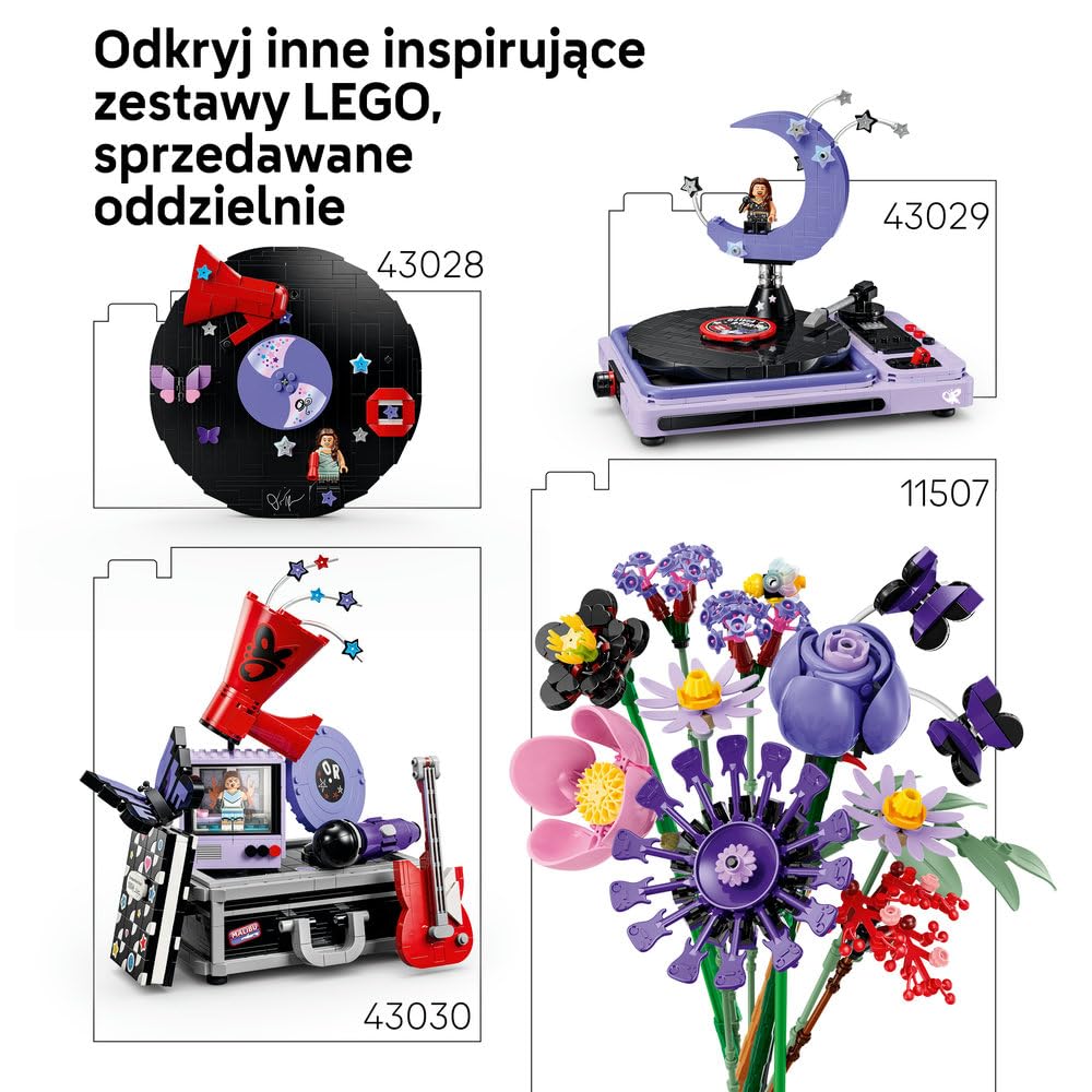 LEGO Editions Podwójna gitara Olivii Rodrigo 43031 | Muzyczna dekoracja, zestaw klocków dla dzieci, prezent dla fana muzyki pop, dla dziewczynek i chłopców 14+, 1228 elementów