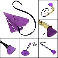 Vista 7 de GOTOTOP Paño de limpieza de saxofón, kit de cuidado de limpieza de saxofón y clarinete, morado, material de terciopelo, sin arañazos, limpiador