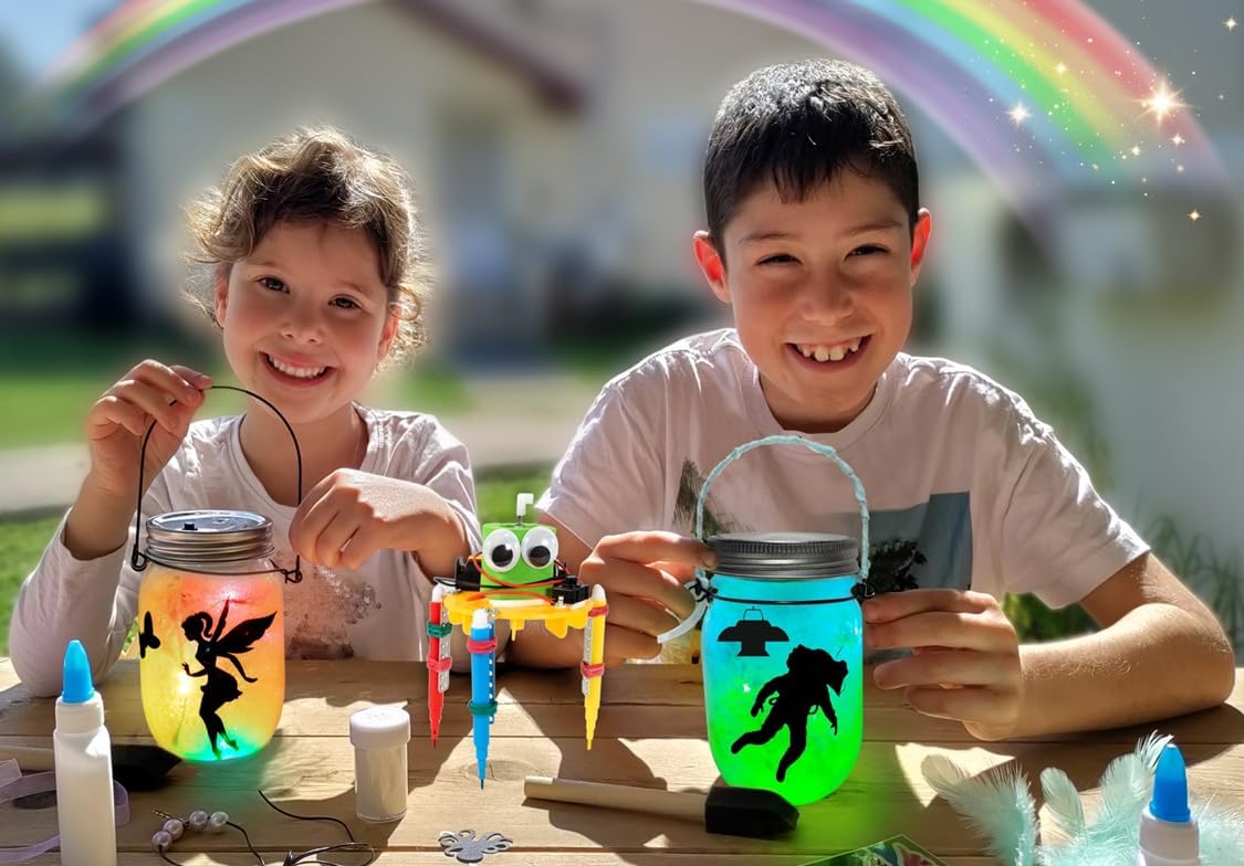 Make Your Own Space Night Light & DIY Robotic Kit, Arts and Crafts for Boys & Girls Ages 5 6 7 8 9 10 11 12 Years Old, Kids Crafts & STEM Projects, Best Birthday Present for Boys
