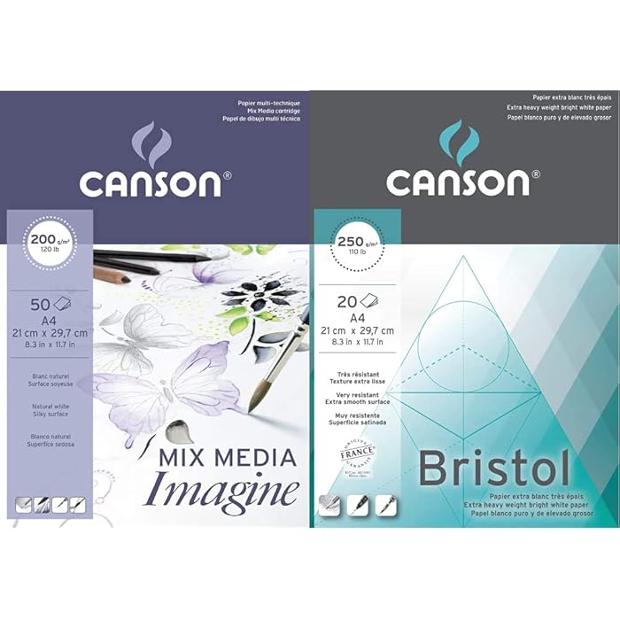 Buy Canson Imagine Mixed Media 200gsm Paper, Natural White, A4 pad