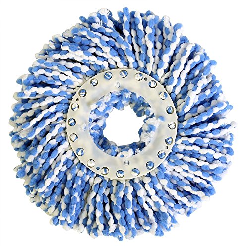 Image of Huhushop Spin Mop Head Refills Microfiber Round Spin Mop Head Replacement for Universal Spin Mop System Perfect for Home Commercial Use (Blue+White)