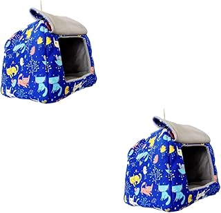 Happyyami Warm Bird Hanging Hammock 2pcs Bird nest Hanging nest Plush Hammock pet Bird Soft Tent Hanging Bed Parrot Nest Winter The Bird Bird Hanging Bed House